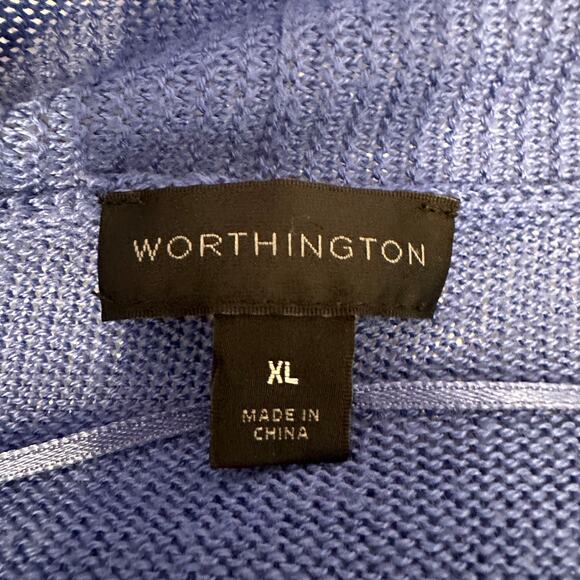 Worthington Cardigan Sweater WMNS XL Open Front Soft Knit Long Sleeve Lavender - Picture 5 of 6